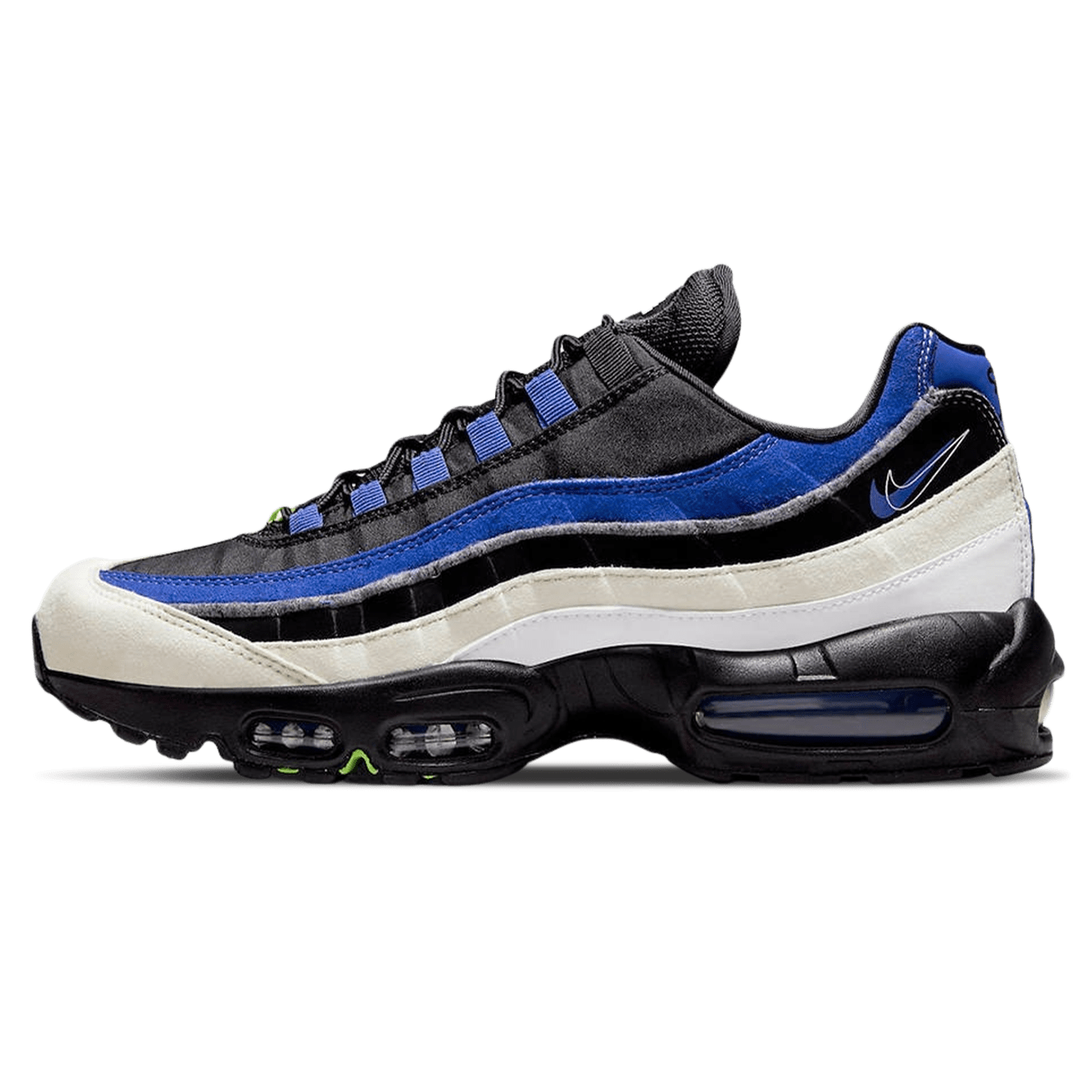 Nike Air Max 95 SE 'Double Swoosh - Black Game Royal' — UK 3 | EU 35.5 | US 3.5 — Front View
