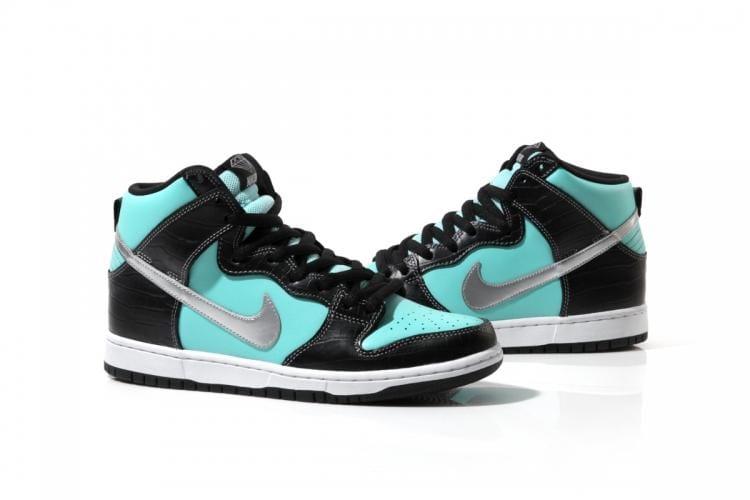 Diamond x Nike SB Tiffany Dunk High — UK 3 | EU 35.5 | US 3.5 — Back View