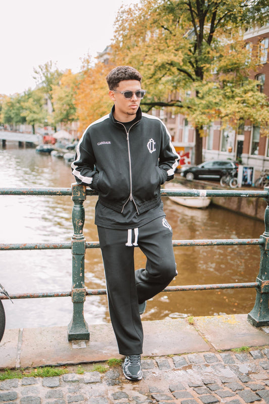 Cardair Club Emblem Track Pants - Black — XS — Side View
