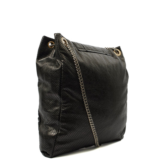 Chanel Shoulder Bag Drill Tote - Large in Black, Leather — Side View
