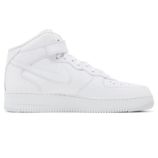 Supreme x Air Force 1 Mid 'Box Logo - Triple White' — UK 3 | EU 35.5 | US 3.5 — Side View