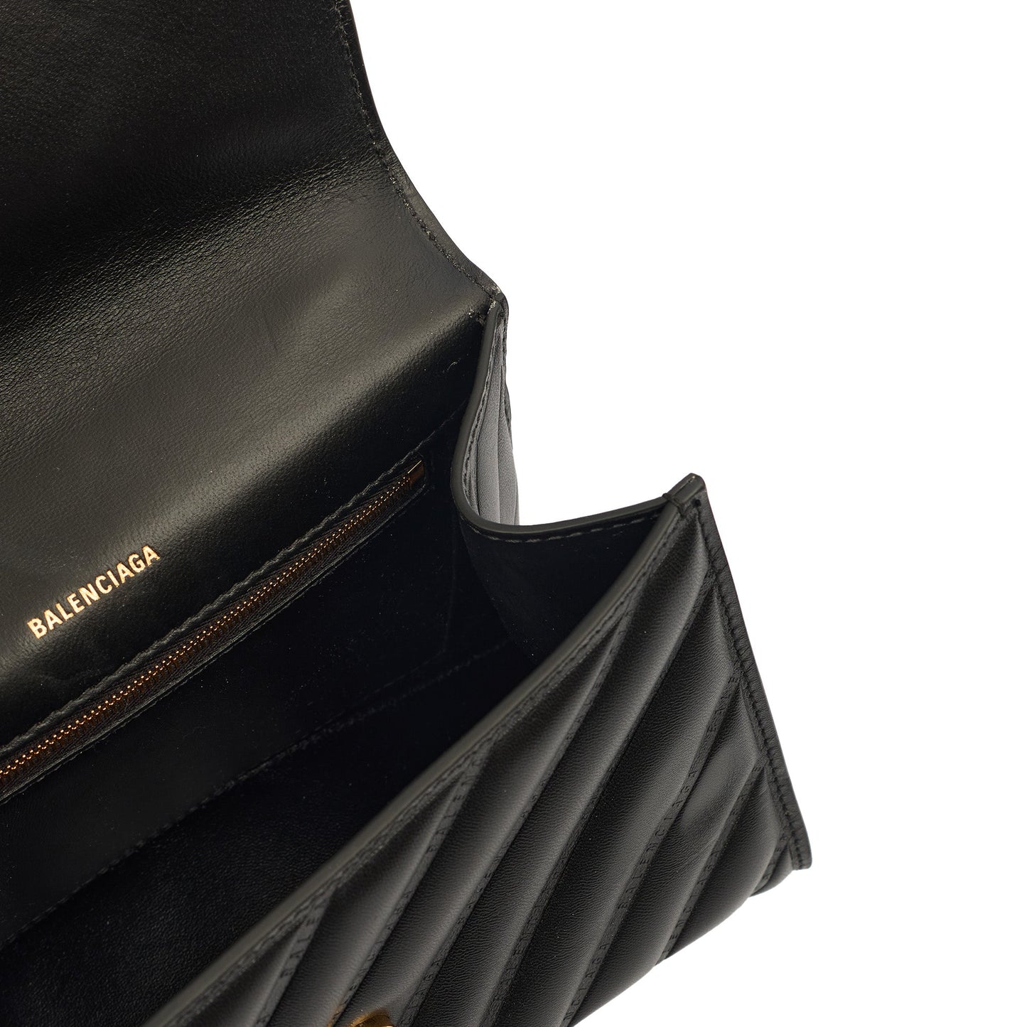 Balenciaga Top Handle Hourglass Top Handle Small in Black, Veau (Calfskin) — Alternate View 7