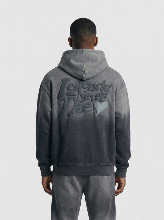 Legende Paris LND GRADIENT HOOD - CHARCOAL WASHED — XS — Side View