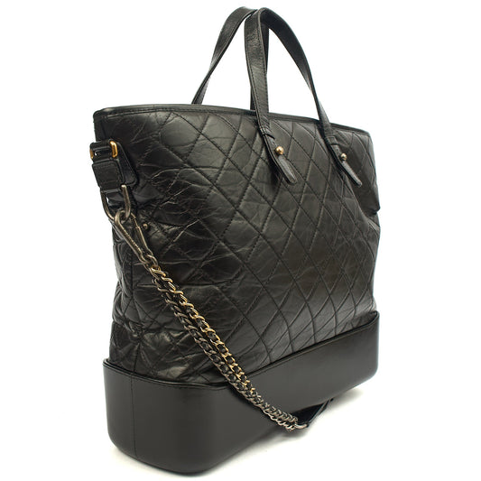 Chanel Shoulder Bag Gabrielle Hobo - Large in Black, Leather — Side View