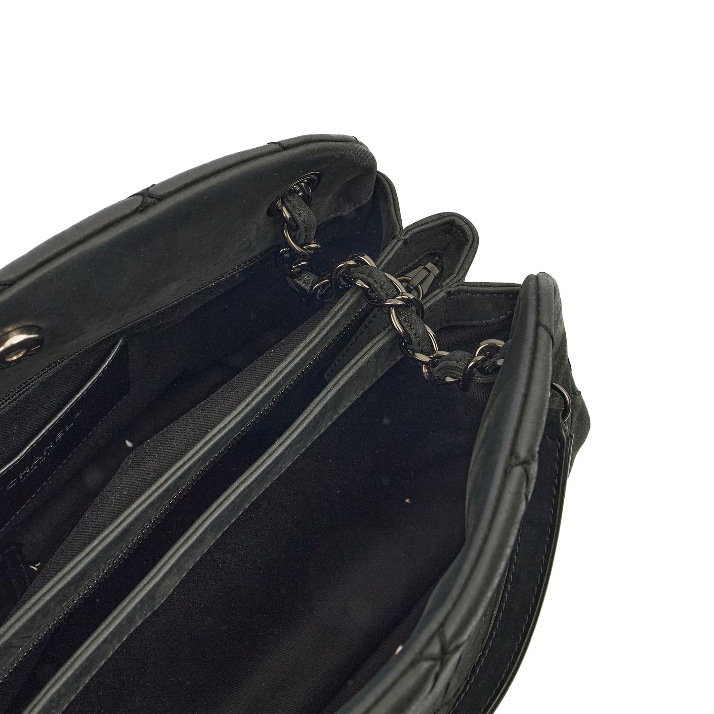 Chanel Tote Mademoiselle Bowling Bag - Medium in Black, Nubuck — Alternate View 27