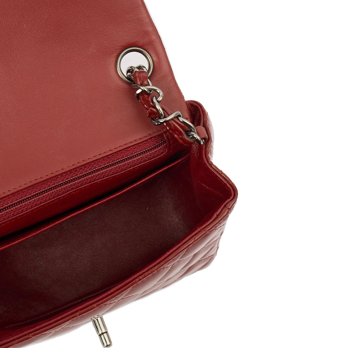 Chanel Cross Body Classic - Mini (Square) in Red, Patent Leather — Alternate View 9