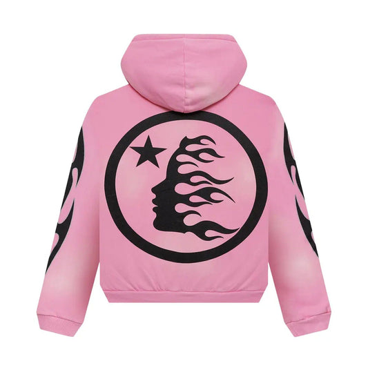 Hellstar x Complex Sports Flame Zip-Up 'Pink' — XXS — Side View