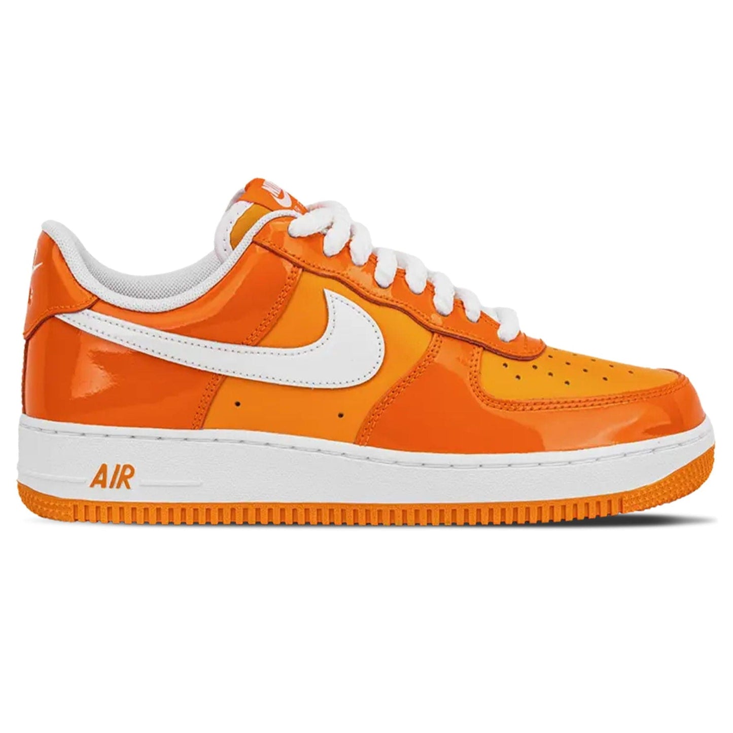 Nike Air Force 1 '07 LV8 'Safety Orange Patent' — UK 3 | EU 35.5 | US 3.5 — Side View