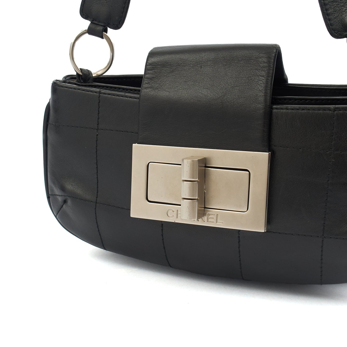 Chanel Shoulder Bag No.5 Giant Mademoiselle Bag in Black, Calfskin Leather — Lifestyle View