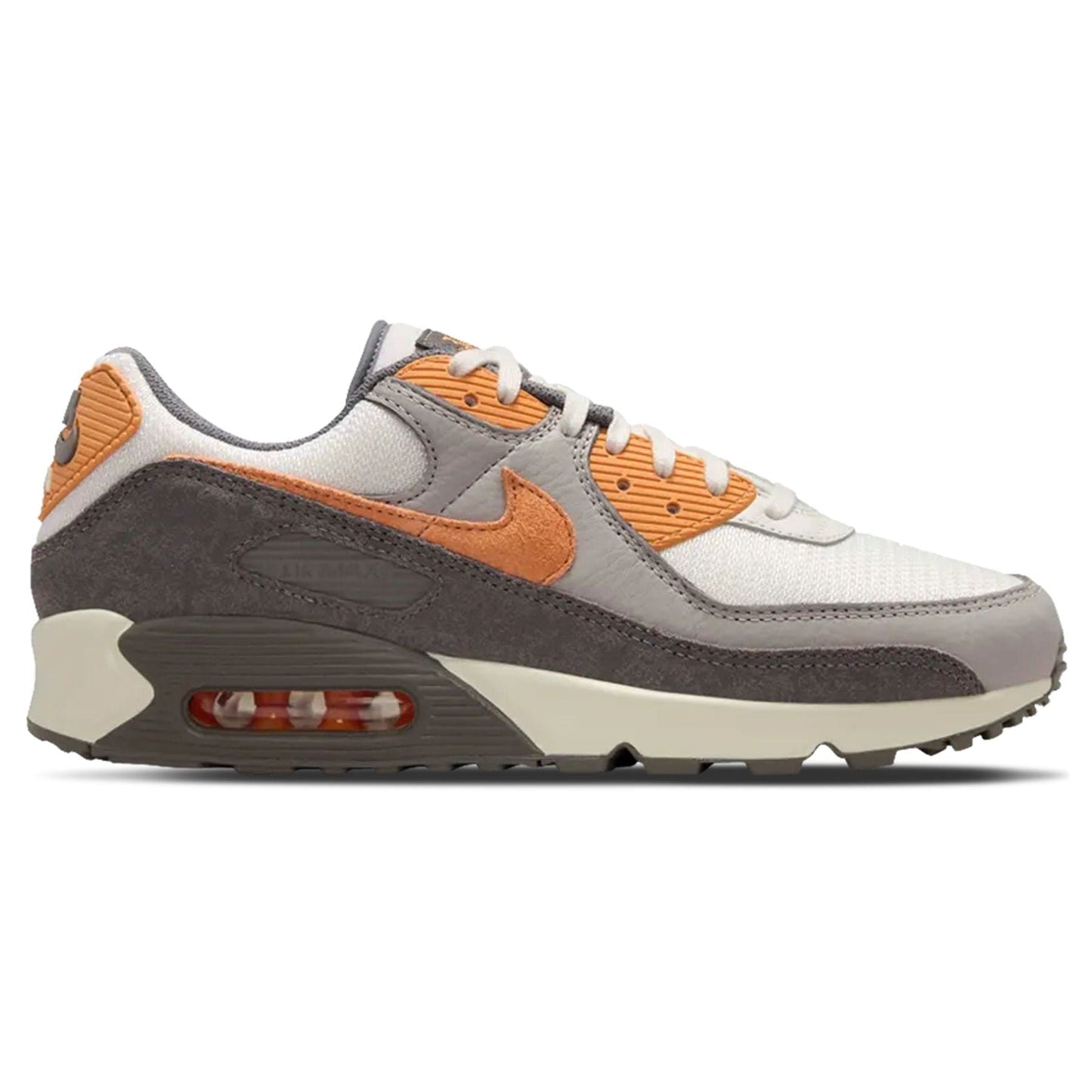 Nike Air Max 90 Premium 'Flat Pewter Copper Moon' — UK 3 | EU 35.5 | US 3.5 — Side View
