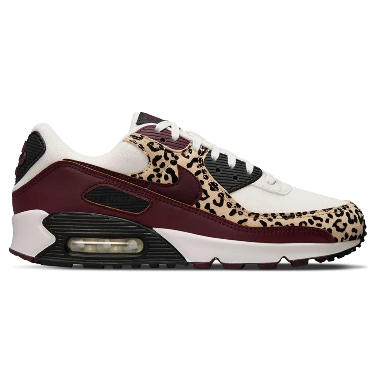 Nike Air Max 90 Wmns 'Burgundy Leopard' — UK 2.5 | EU 35.5 | US 5 — Side View