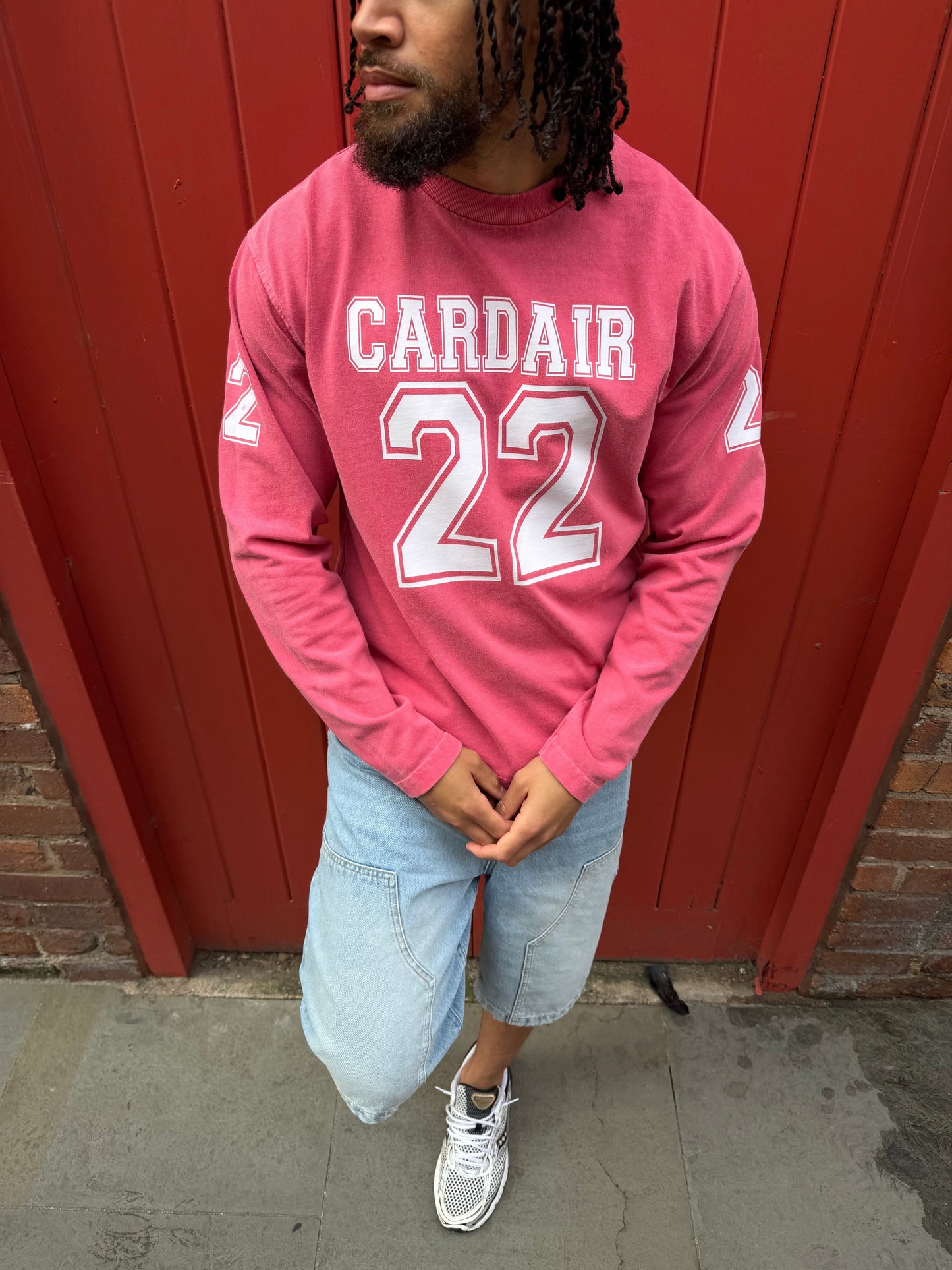 Cardair Varsity Long Sleeve T Shirt - Red — S — Top View