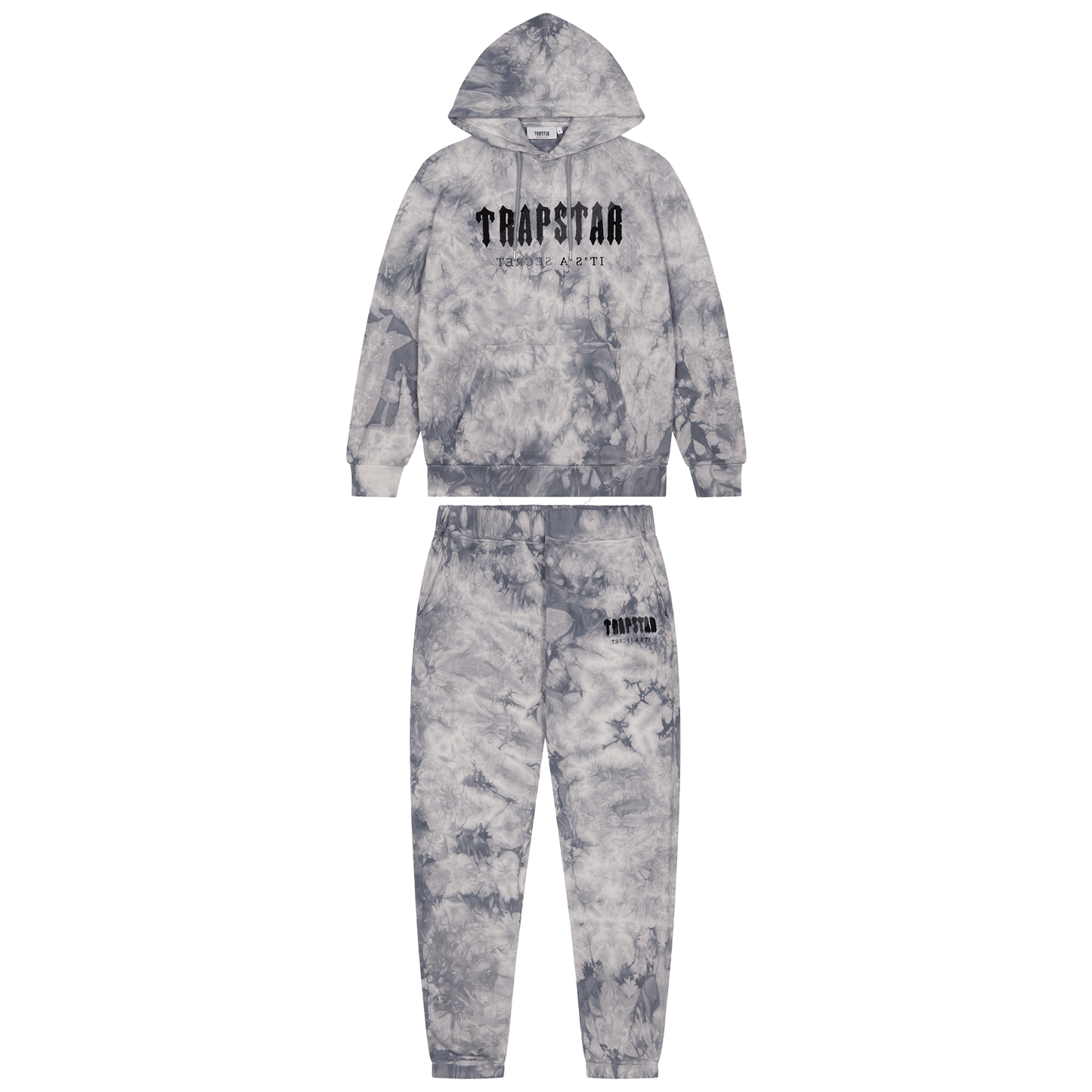 Trapstar Chenille Decoded Hooded Tracksuit-Allover Tie Dye — XXS — Front View