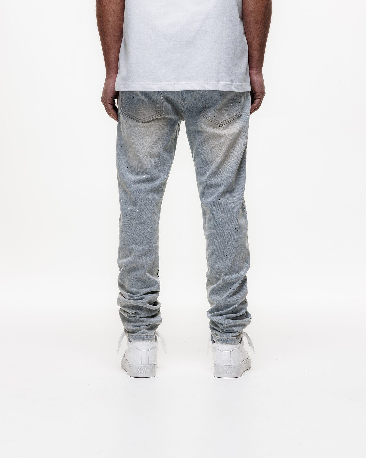 Magiri Indigo Painted Slim Jeans 'Blue' — Light Blue — Size 28 — Lifestyle View