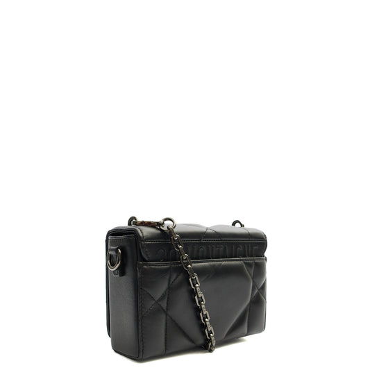 Christian Dior Cross Body 30 Montaigne Bag in Black, Leather — Side View