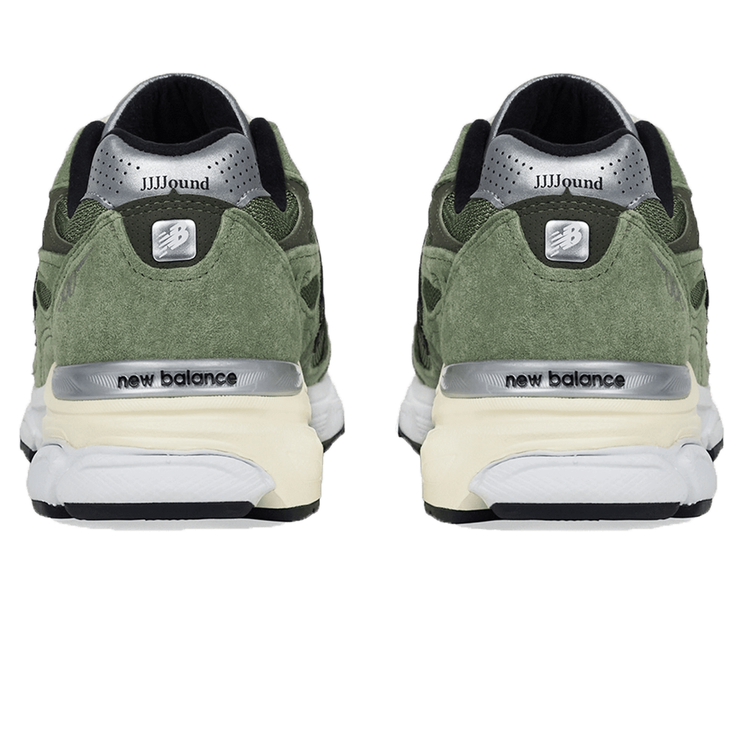 JJJJound x New Balance 990v3 Made In USA 'Olive' — UK 3.5 | EU 36 | US 4 — Back View