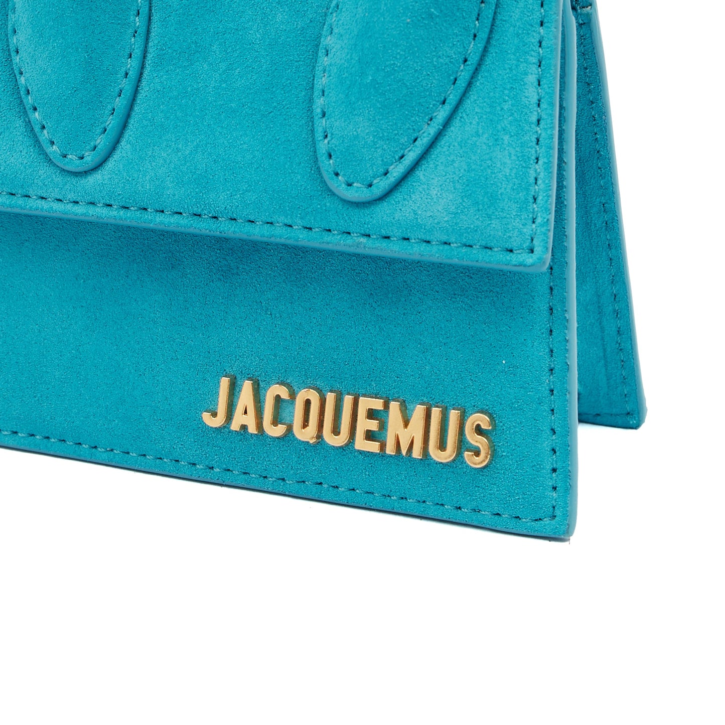 Jacquemus Cross Body Le Chiquito in Blue, Suede — Lifestyle View
