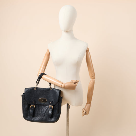 Mulberry Top Handle Trout in Black, Calfskin Leather — Side View