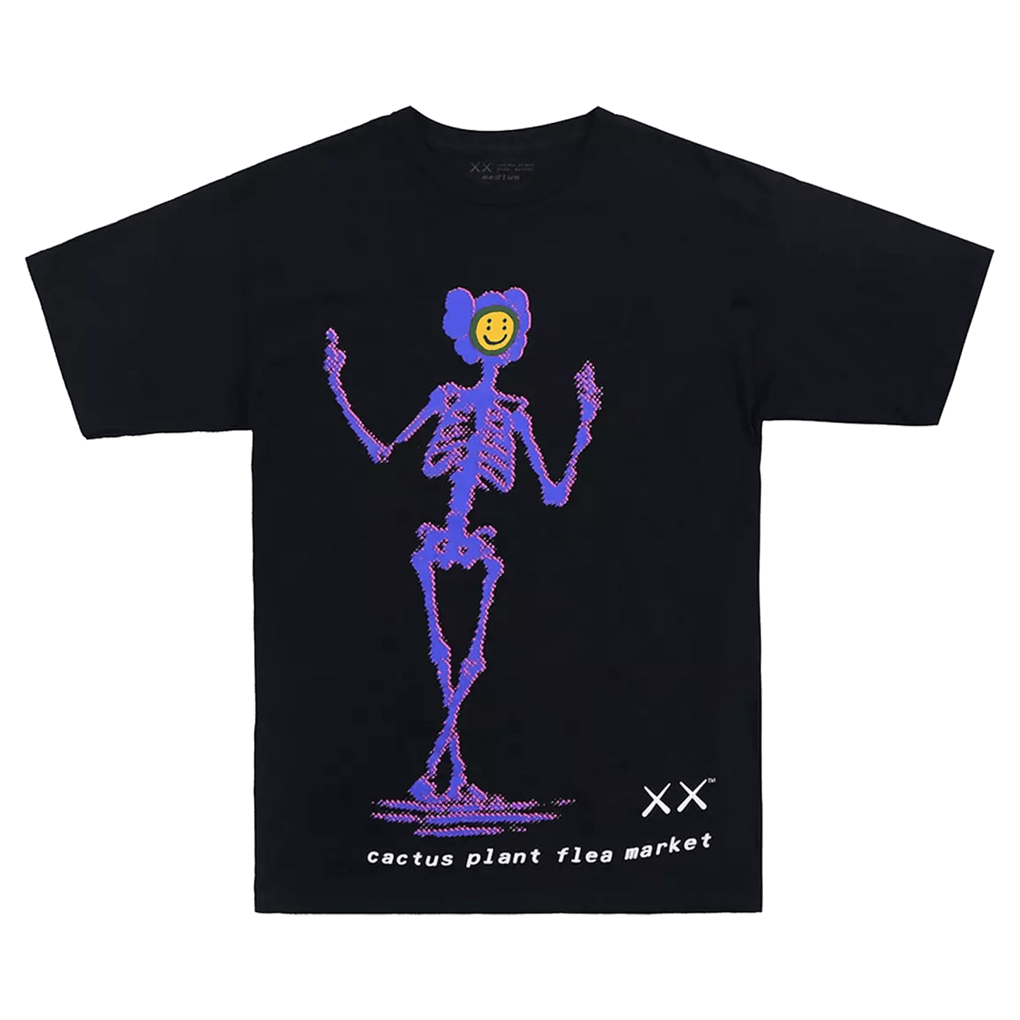 KAWS x Cactus Plant Flea Market T-Shirt Black — XXS — Front View