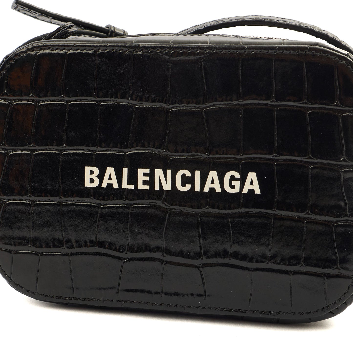 Balenciaga Cross Body Everyday Camera Bag - XS in Black, Exotic Effect Leather — Alternate View 12