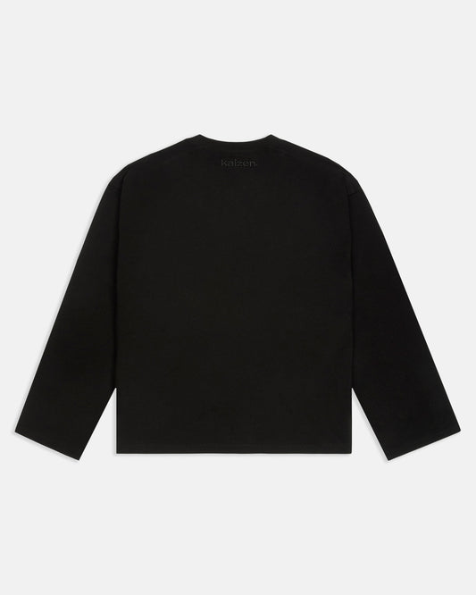 KAIZEN MARKET EVERYDAY LONGSLEEVE BLACK — XS — Side View