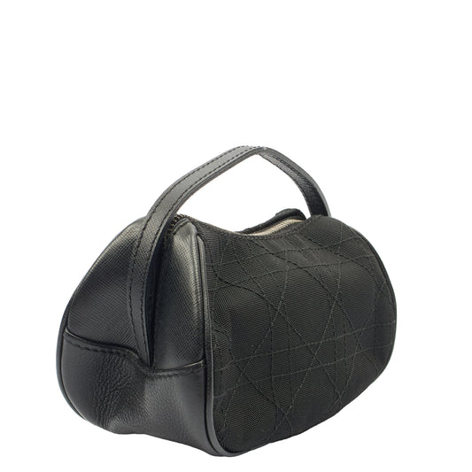 Christian Dior Mini Bag Clutch in Black, Fabric — Side View