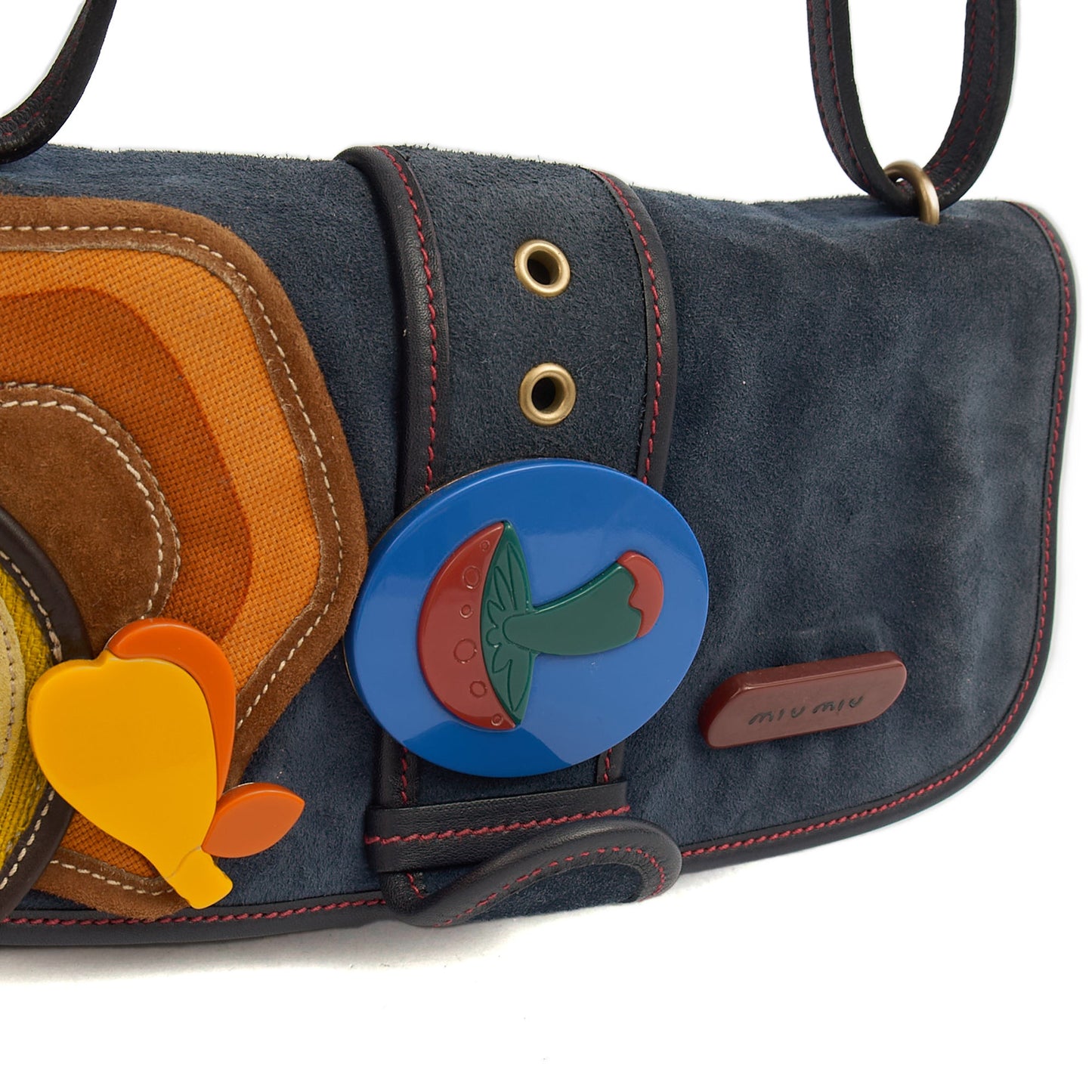 Miu Miu Crossbody in Navy, Suede — Alternate View 7