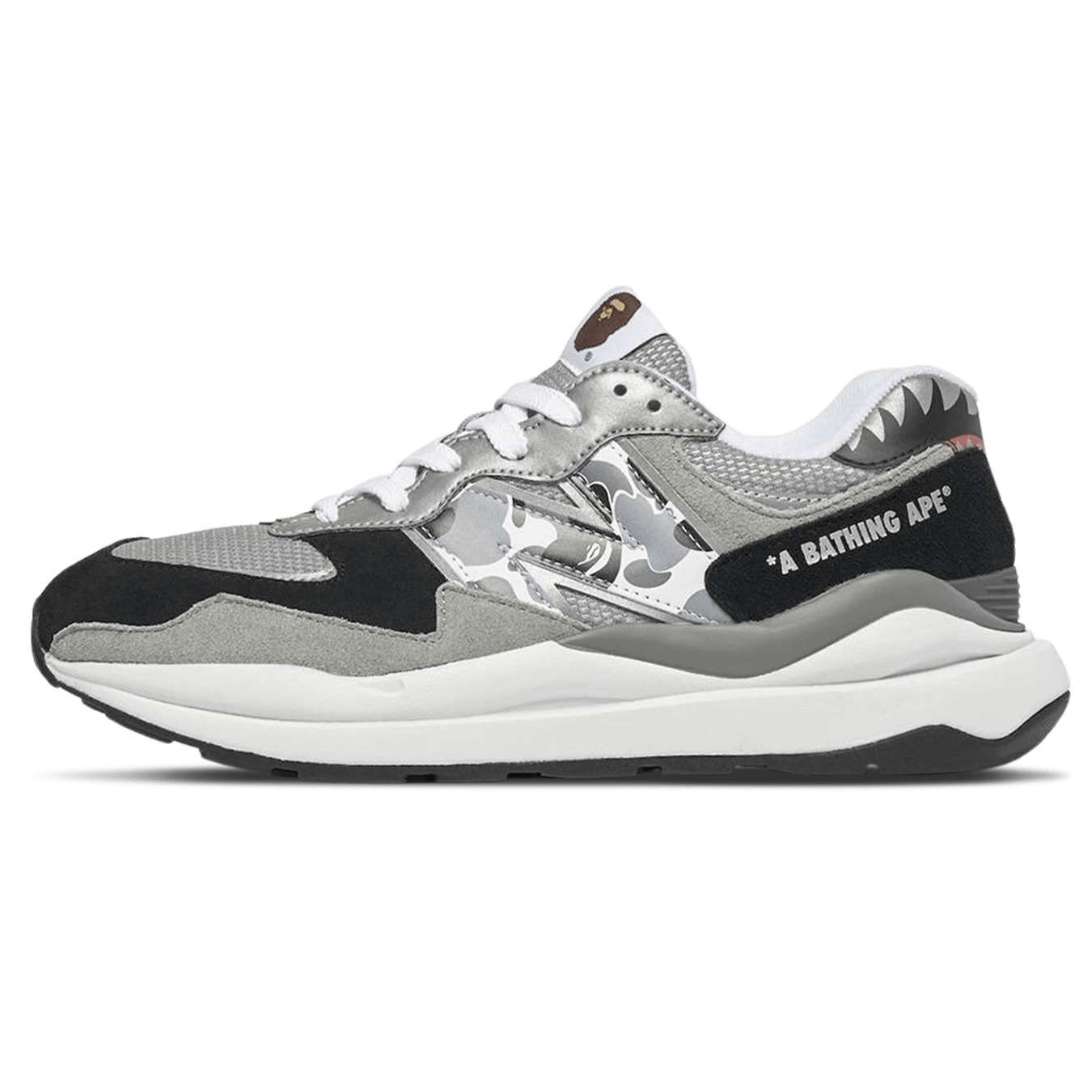 BAPE x New Balance 57/40 'Grey' — UK 3.5 | EU 36 | US 4 — Front View