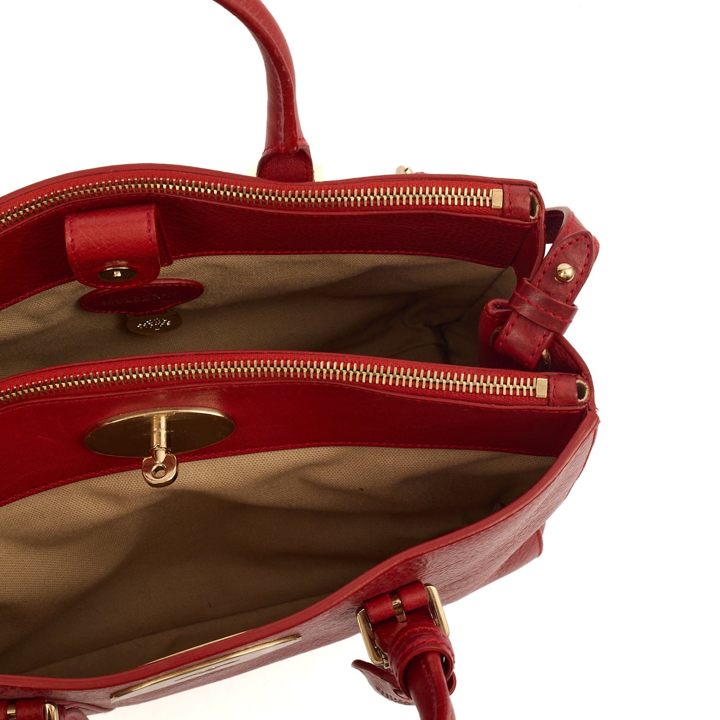 Mulberry Tote Bayswater Double Zip Tote - Small in Scarlett, Leather — Lifestyle View