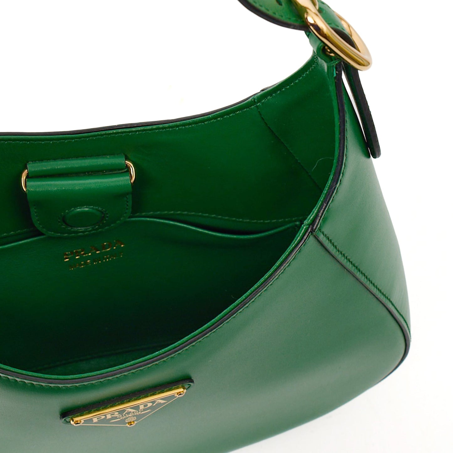 Prada Shoulder Bag Cleo Shoulder Bag in Green, Calfskin — Lifestyle View