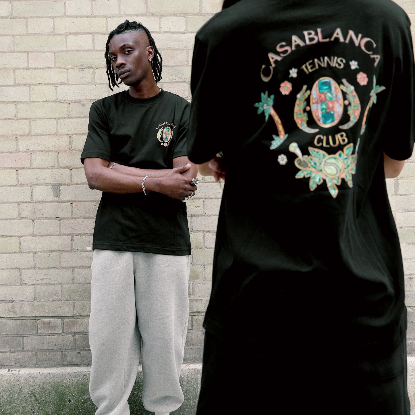 Casablanca Joyaux D Afrique Tennis Club Printed T Shirt 'Black' — XXS — Detail View