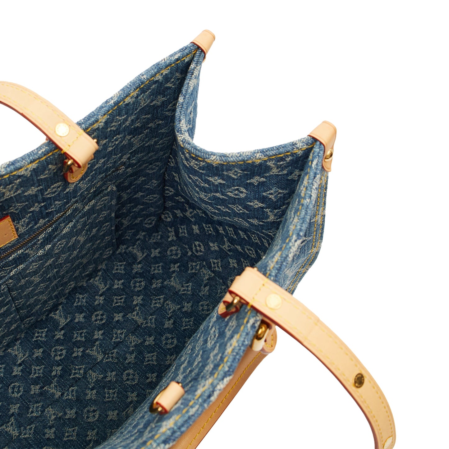 Louis Vuitton Tote On The Go MM in Denim, Leather — Alternate View 8