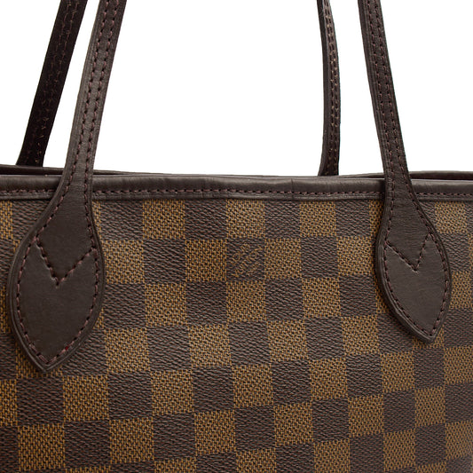 Louis Vuitton Shoulder Bag Neverfull PM in Damier Ebene, Canvas — Side View
