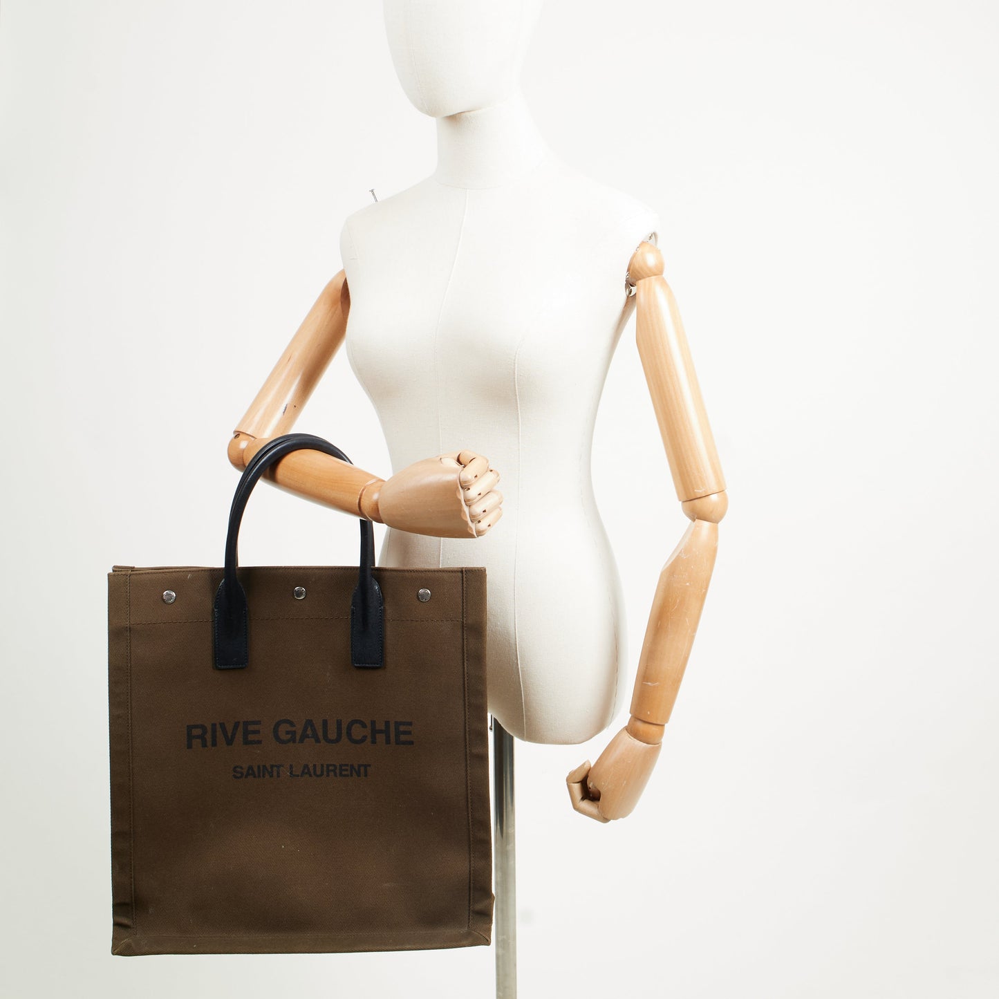 Saint Laurent Tote Rive Gauche Tote in Green, Fabric — Alternate View 7