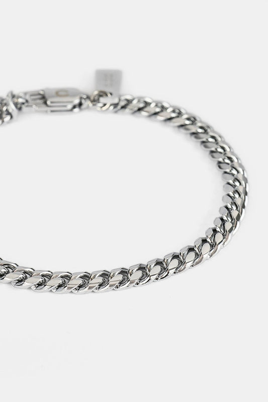 Cernucci Miami Cuban Bracelet - 5mm - White — 6" — Side View