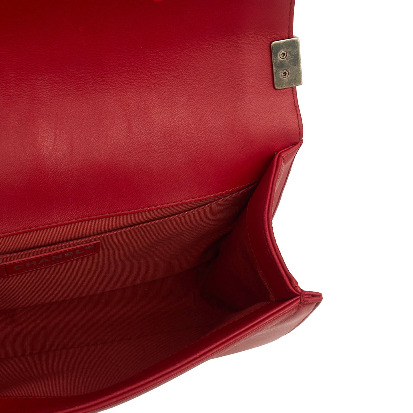 Chanel Shoulder Bag Boy - Medium in Red, Calfskin Leather — Alternate View 30
