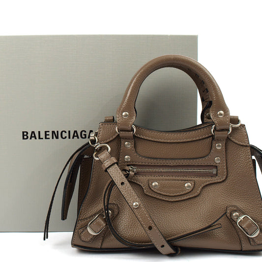 Balenciaga Mini Bag Neo Classic Mini in Brown, Veau (Calfskin) — Side View