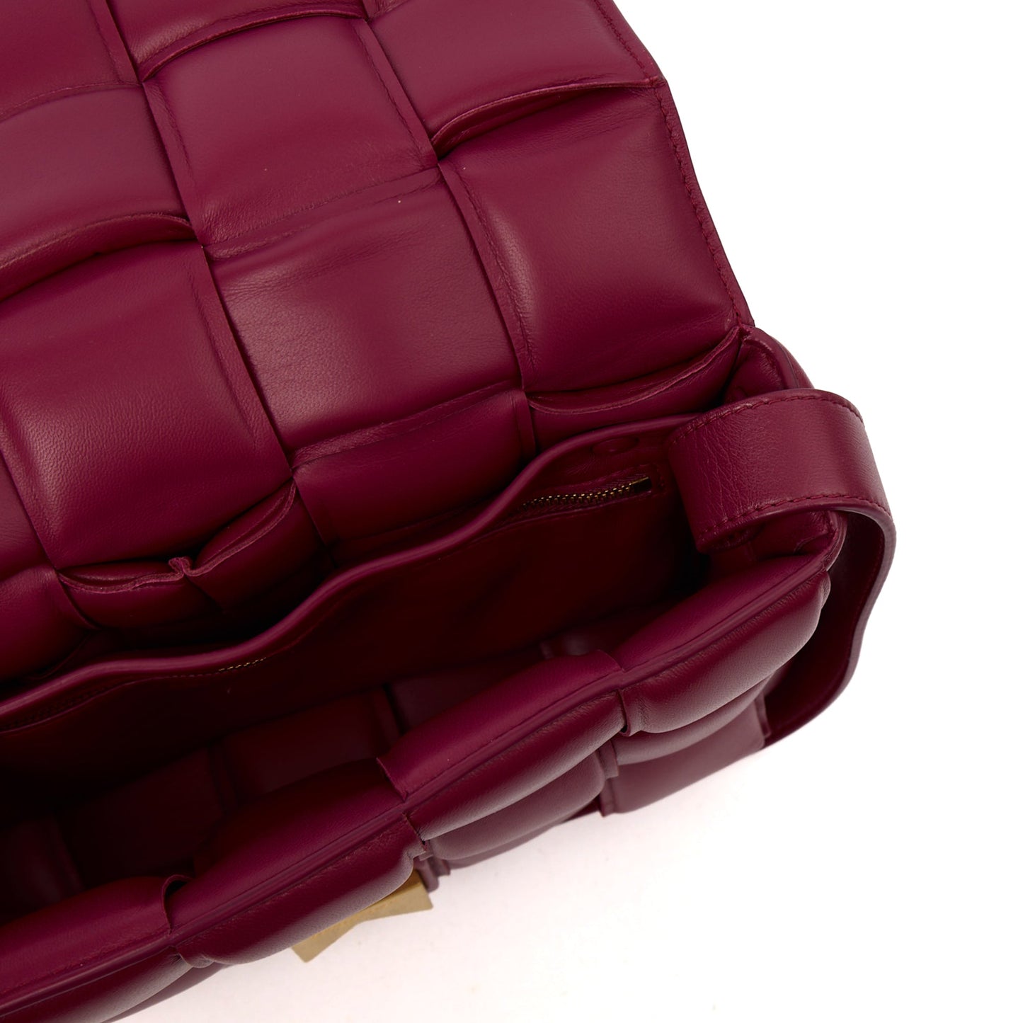 Bottega Veneta Cross Body Cassette in Raspberry, Intrecciato Nappa — Alternate View 7