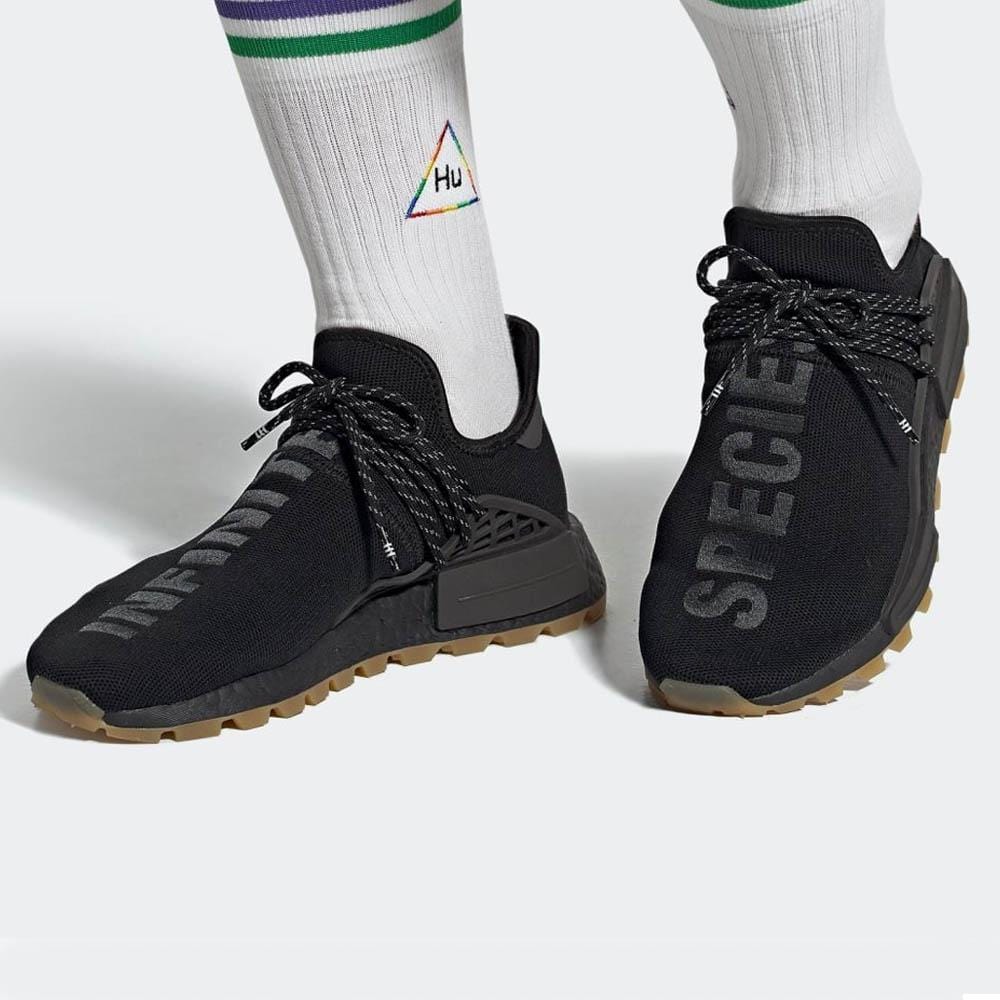 Pharrell x adidas NMD Human Race Gum Pack Black — UK 3.5 | EU 36 | US 4 — Top View