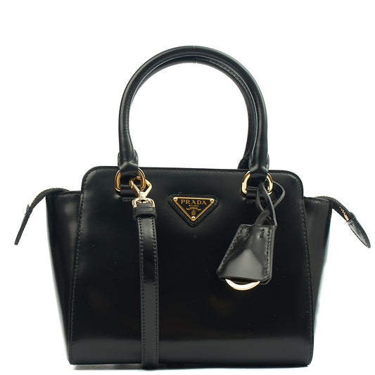 Prada Mini Bag Galleria Saffiano Mini in Black, Leather — Side View