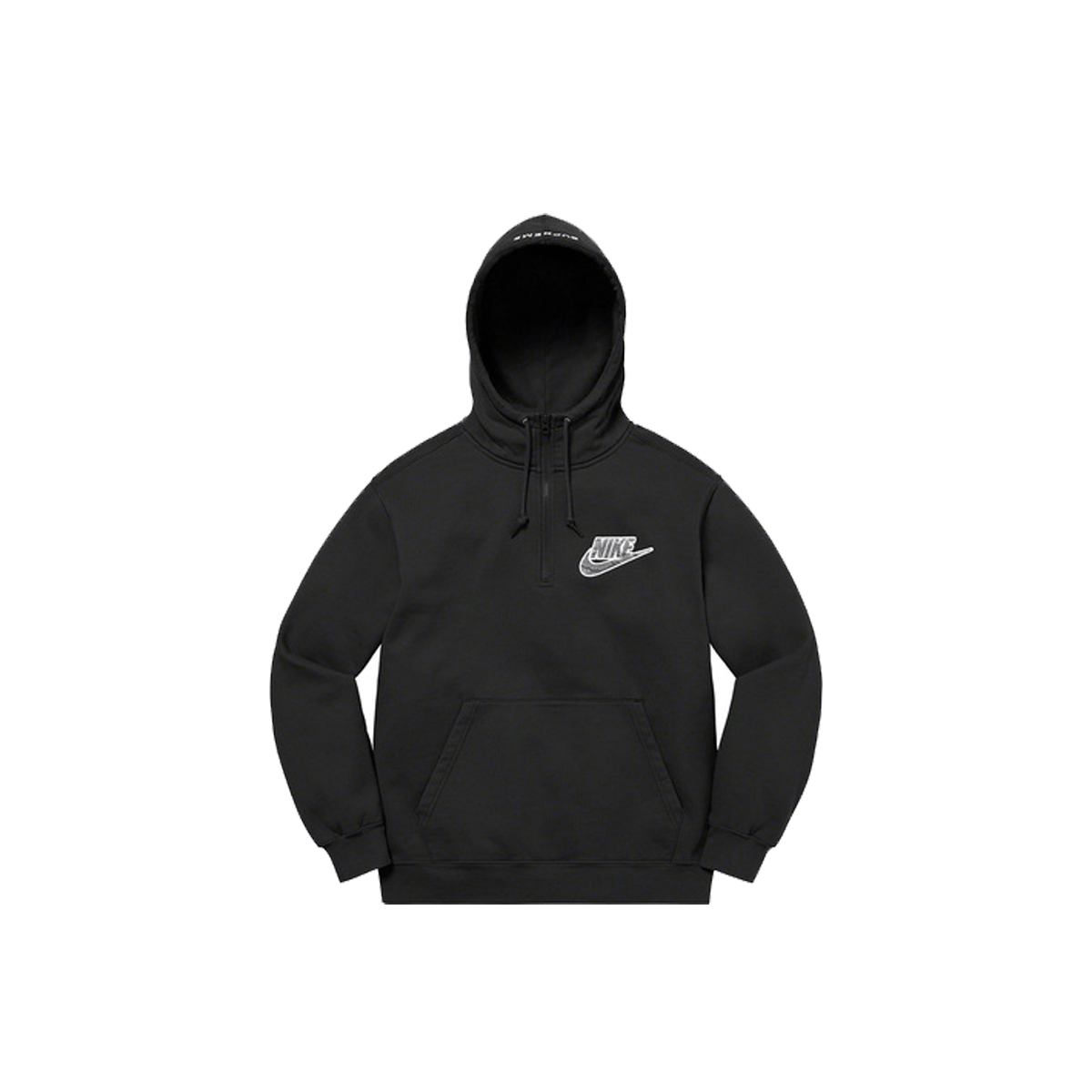 Supreme x Nike Half Zip Hooded Sweatshirt 'Black' — XXS — Front View