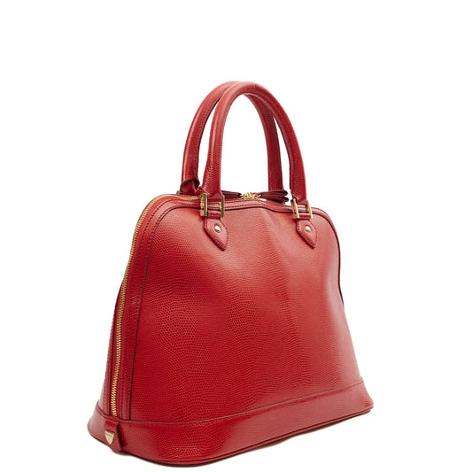 Aspinal of London Tote Hepburn Bag in Red, Leather — Side View