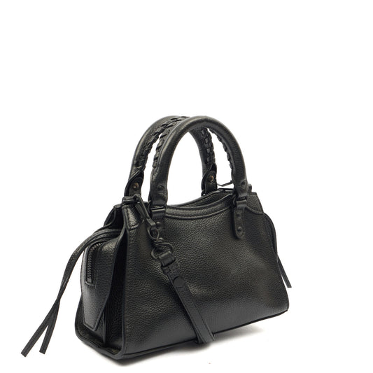 Balenciaga Cross Body Neo Classic- Nano in Black, Veau (Calfskin) — Side View