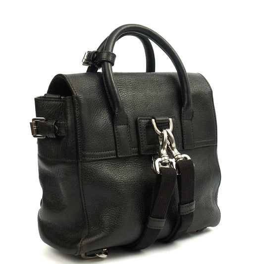 Mulberry Cross Body Cara Delevingne Backpack in Black, Calfskin Leather — Side View