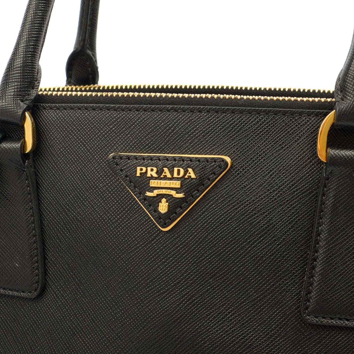 Prada Tote Galleria - Medium Double Zip Tote in Black, Saffiano Leather — Alternate View 12