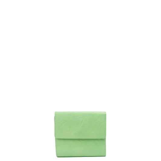 Louis Vuitton Wallet Wallet in Green, Patent Leather — Side View