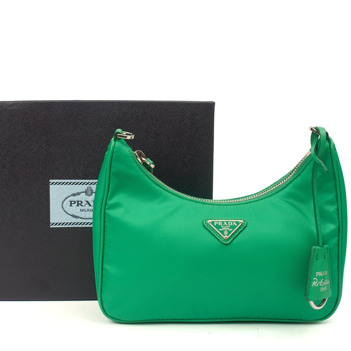 Prada Cross Body Re-Edition 2000 Shoulder Bag in Green, Nylon — Alternate View 14