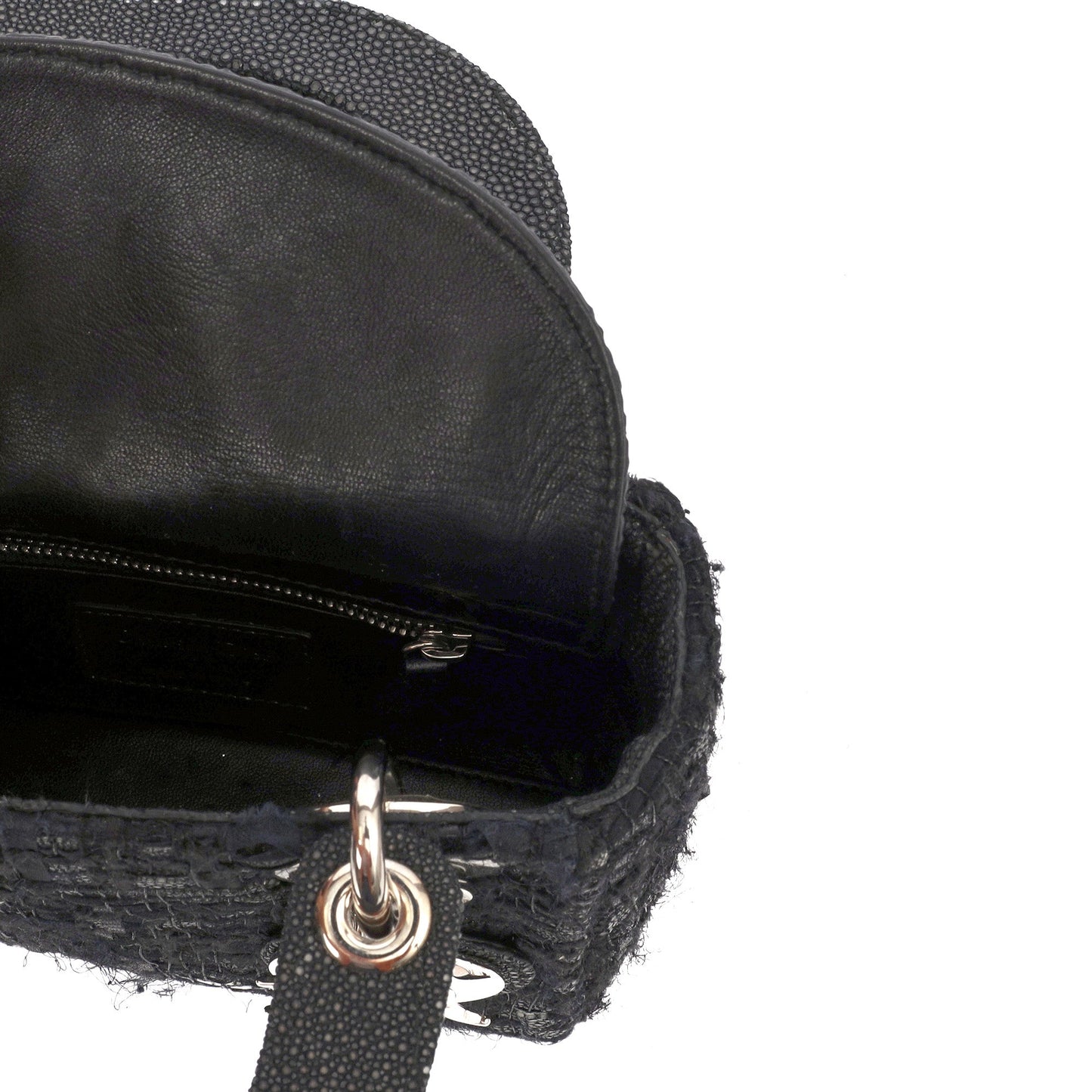 Christian Dior Top Handle Lady Dior - Mini in Black, Alligator Leather — Alternate View 14