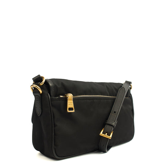 Prada Satchel Nylon Satchel in Black, Nylon — Side View
