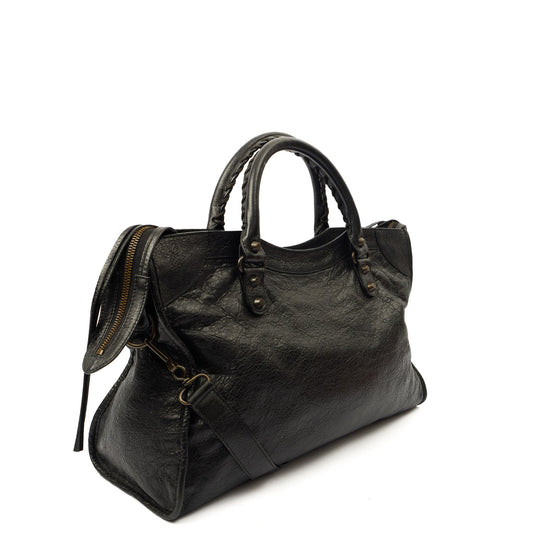 Balenciaga Shoulder Bag Classic City - Medium in Black, Leather — Side View